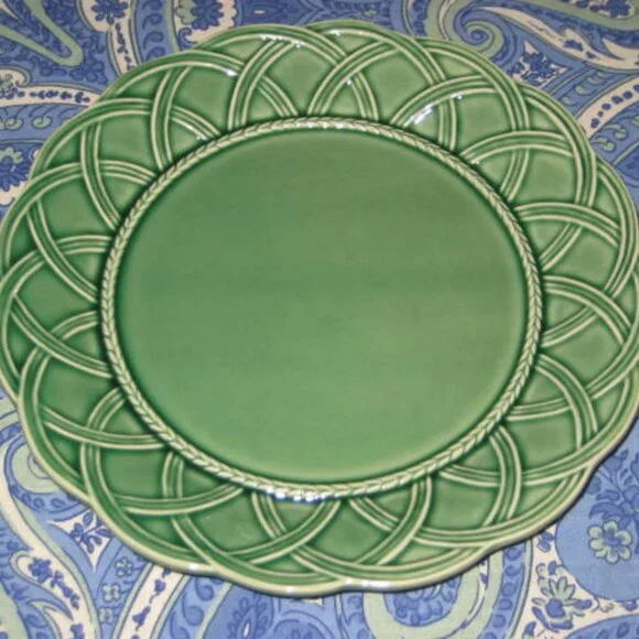 NWT Bordallo Pinheiro Outono Autumn Green 10” Dinner Plate Made in Portugal NEW - Picture 3 of 14